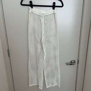 White crotchet beach cover up pants size m